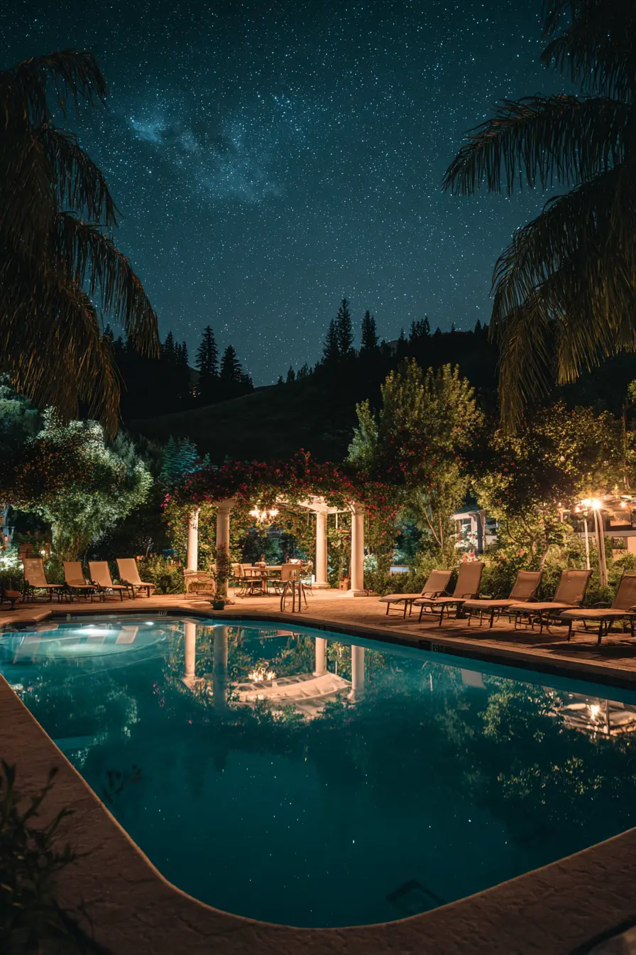 Raised Pool with Built-in Hot Tub
