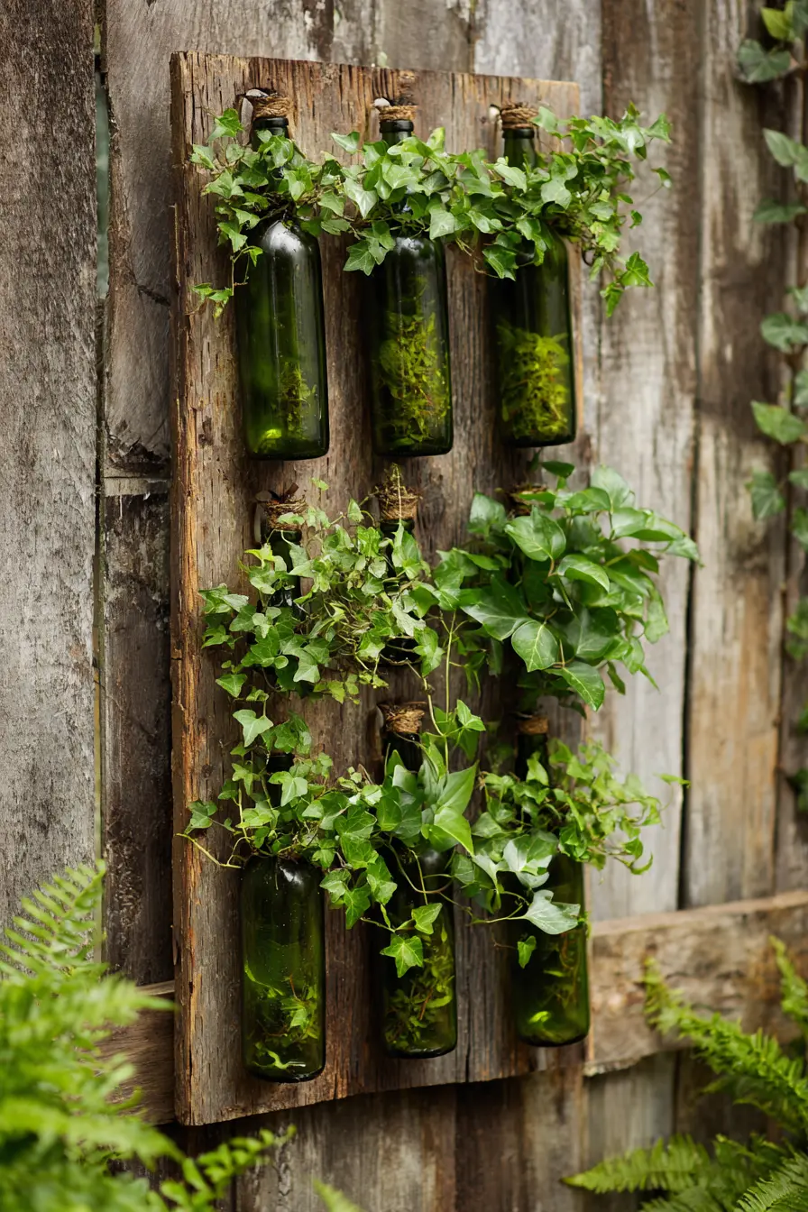 Recycled Wine Bottle Planters