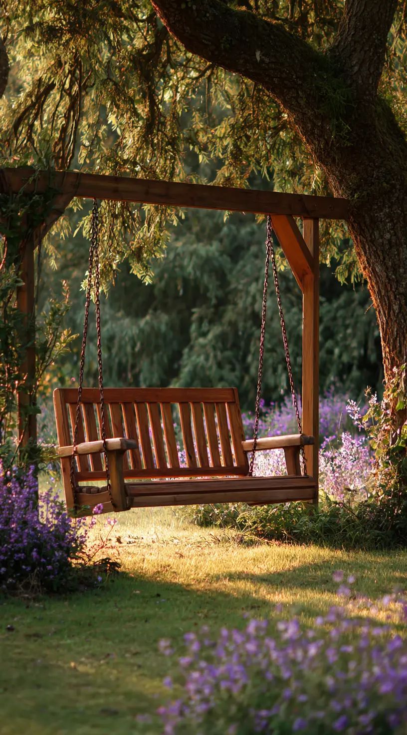 DIY Log Swing Set
