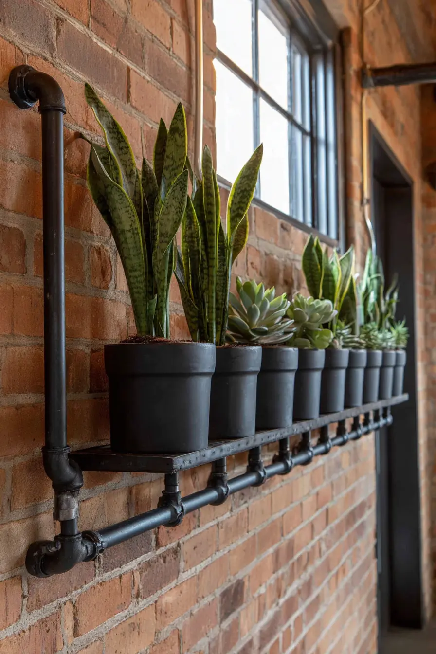 Industrial Pipe Hanging Shelf