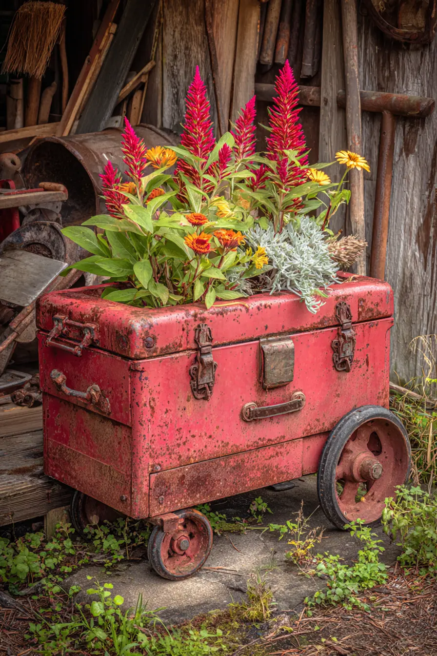 Upcycled Tool Chest Planter