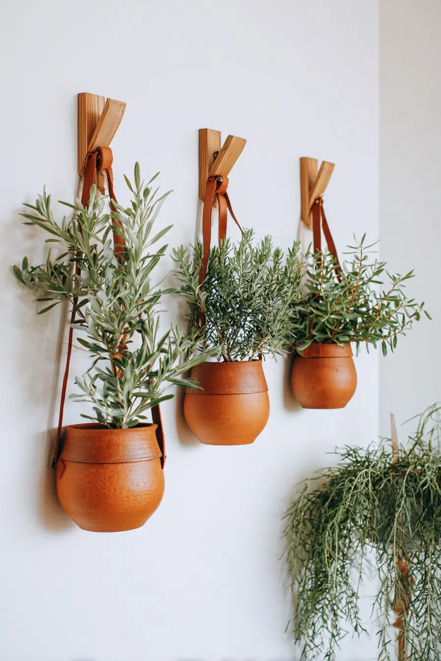Leather Strap Planter Hangers