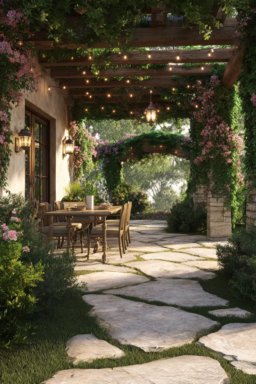 Nature-Inspired Pergola with Vines