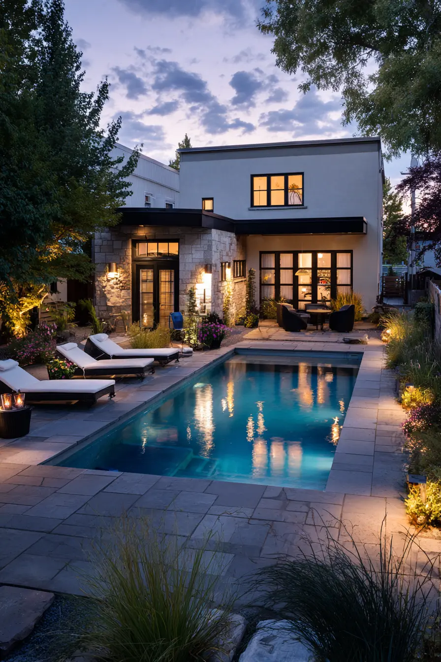 Raised Pool with LED Lighting
