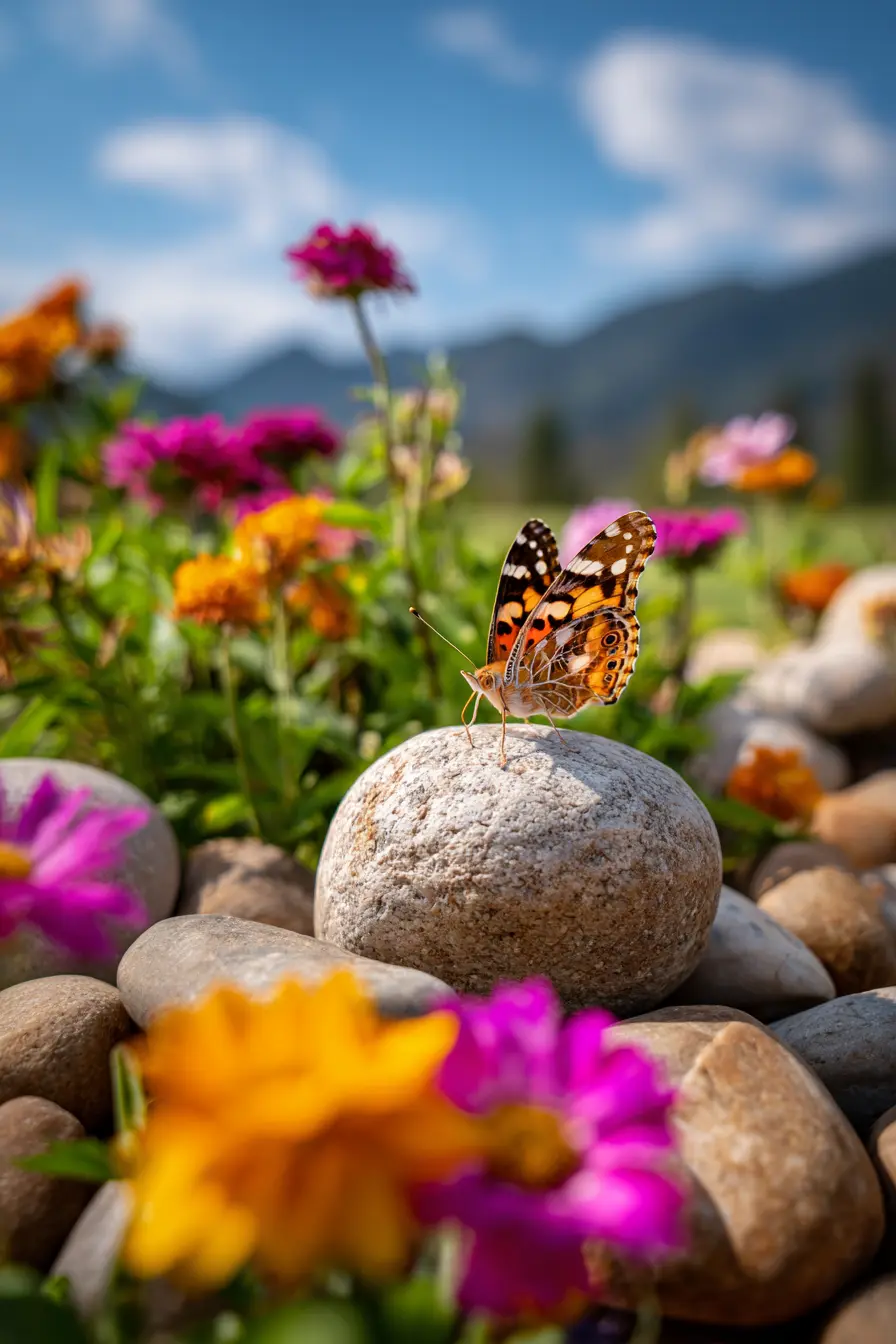 Rock Butterfly Garden Decor