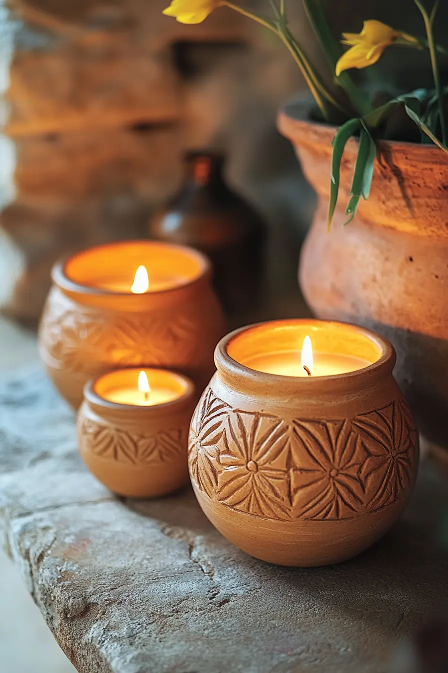 Terracotta Candle Holders
