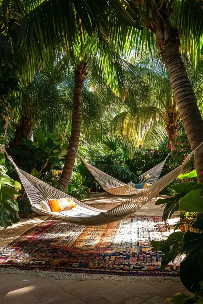 Tropical Lounge with Hammocks