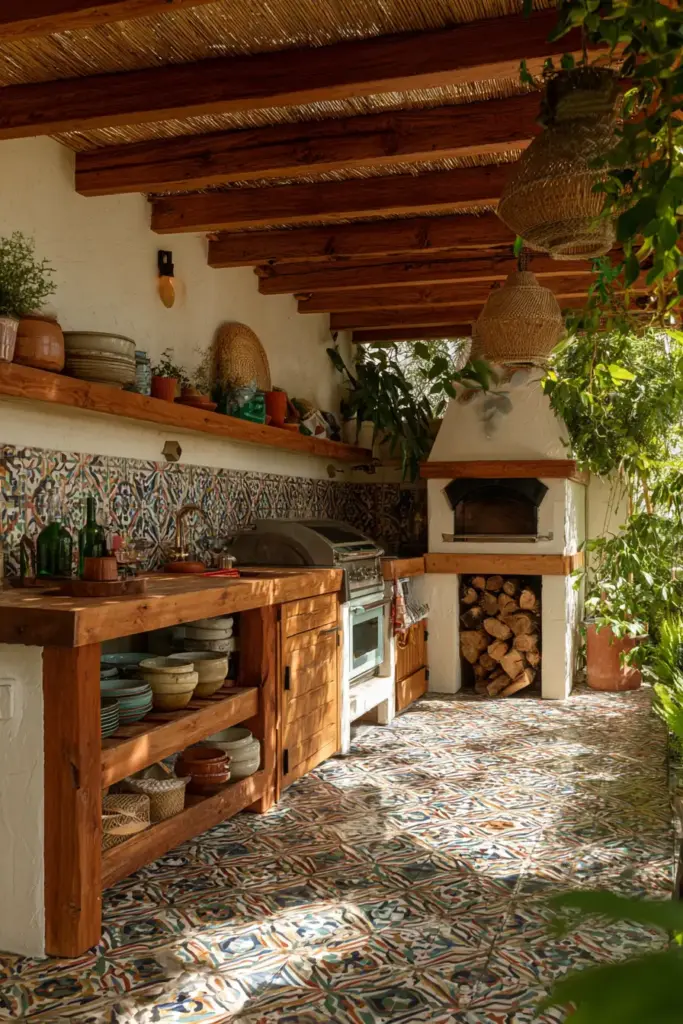 Vibrant Mediterranean Outdoor Kitchen