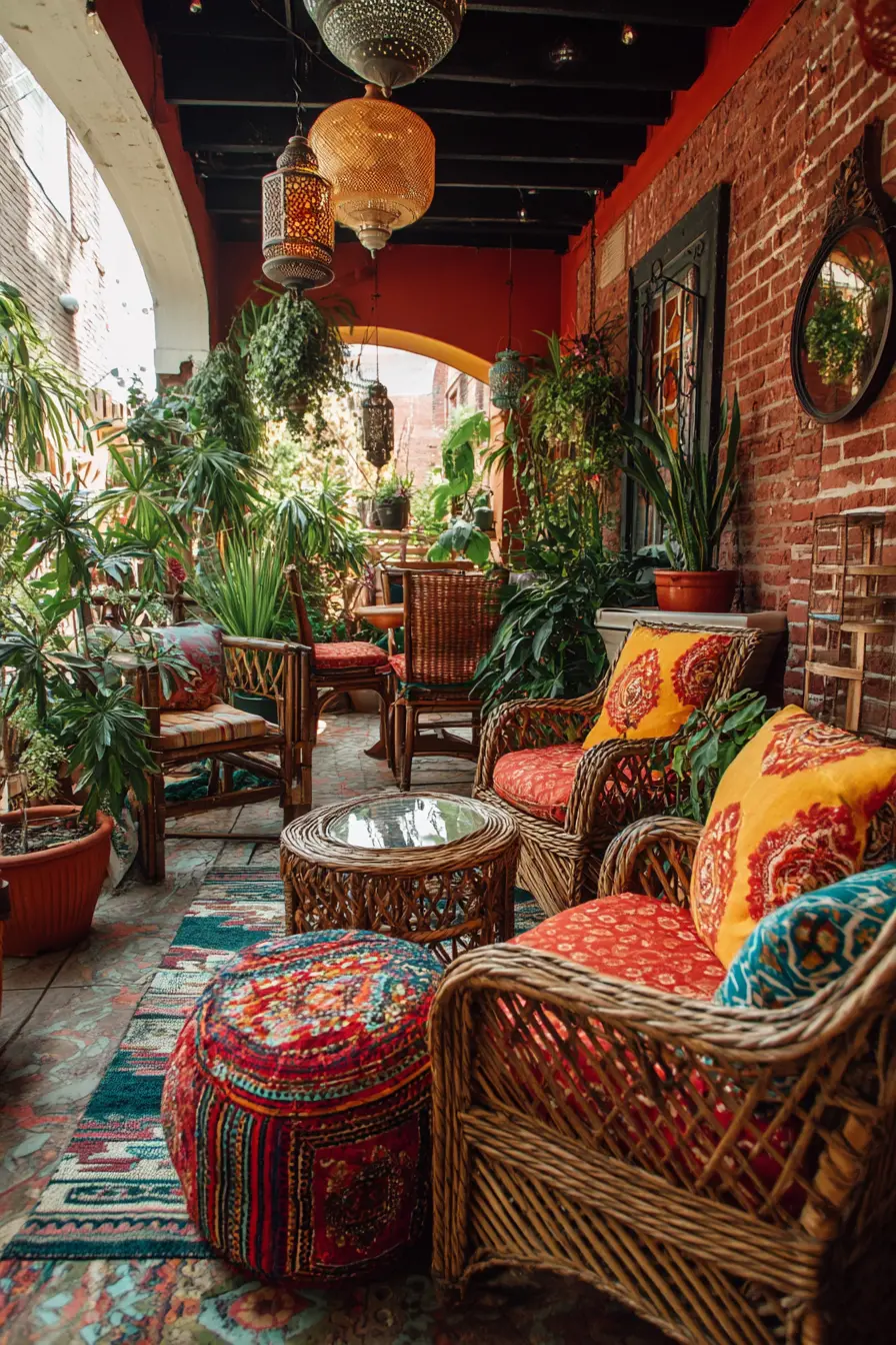 Bohemian Patio with Colorful Accents