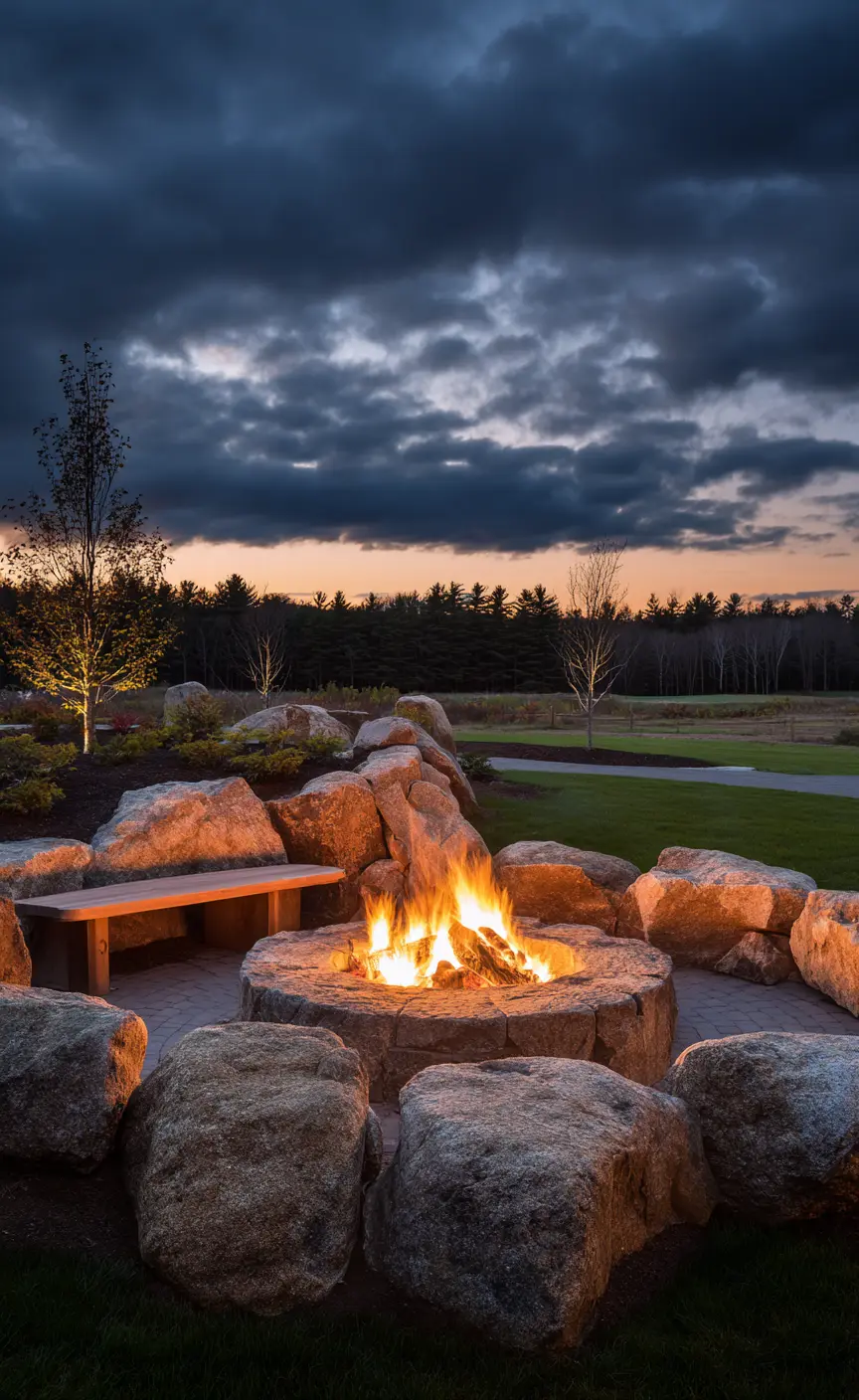 Fire Pit Areas with Rock Seating