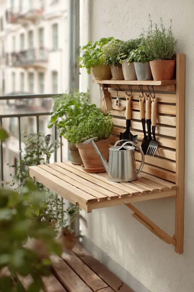 Fold-Down Potting Shelf