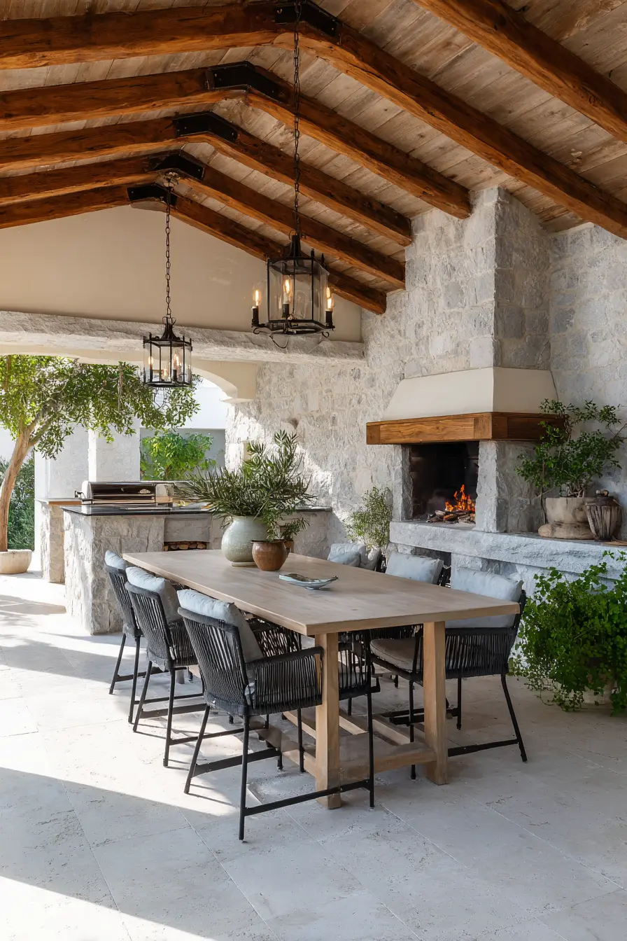 Pavilion with Outdoor Kitchen for Alfresco Dining