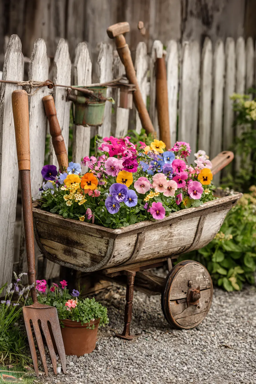 Rustic Wheelbarrow Garden