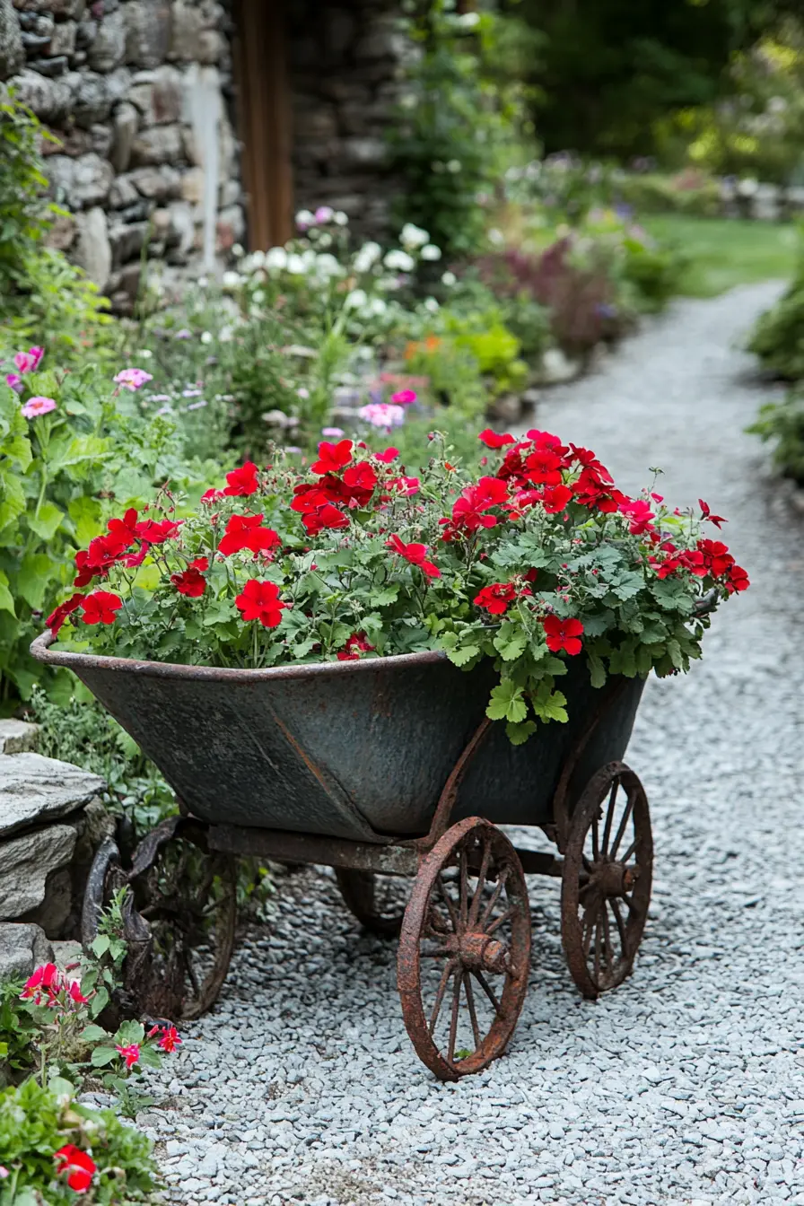 Rustic Wheelbarrow Garden