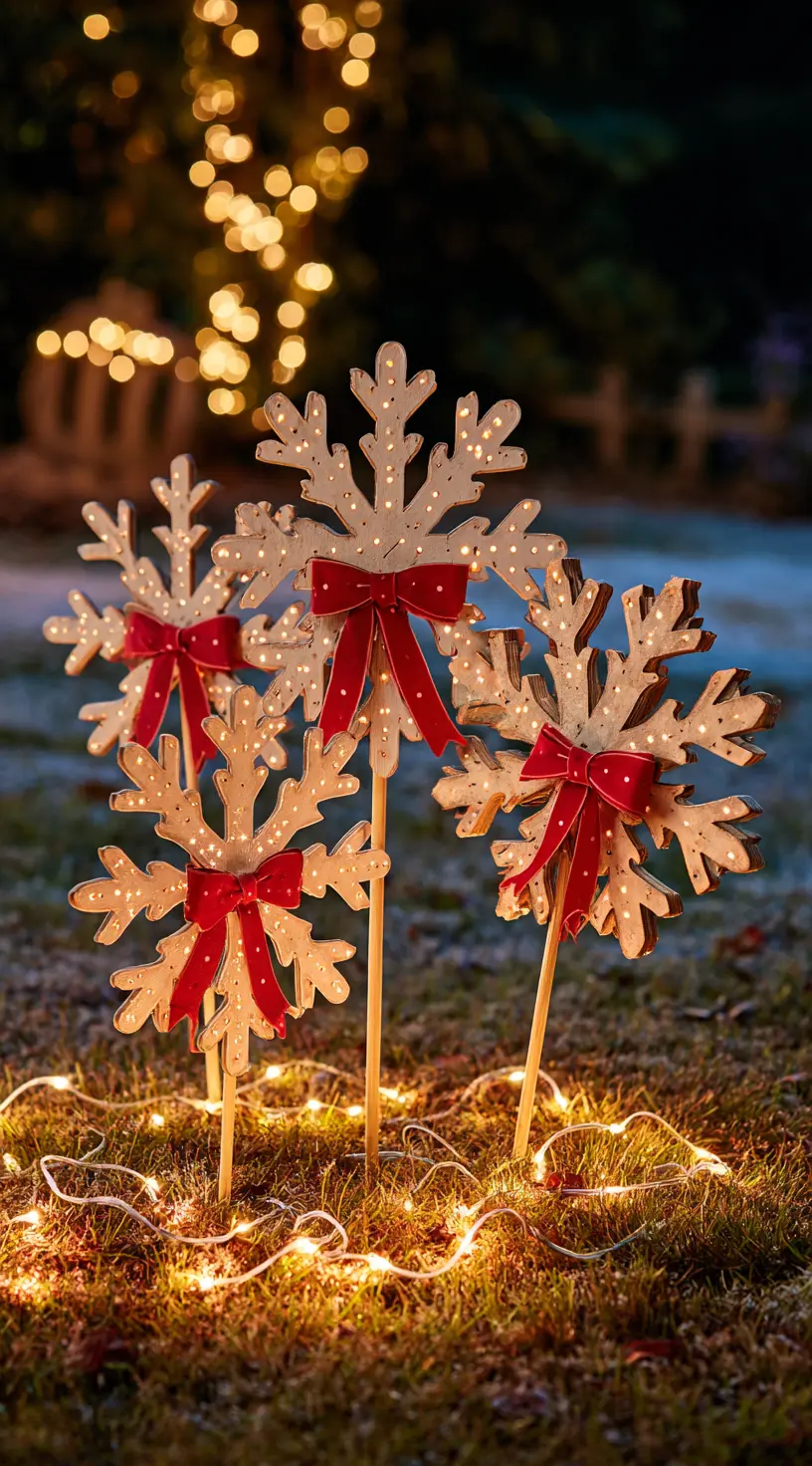 Snowflake Wooden Stakes
