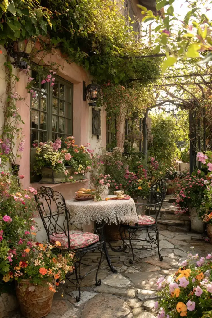 Cottagecore Patio with Wildflowers