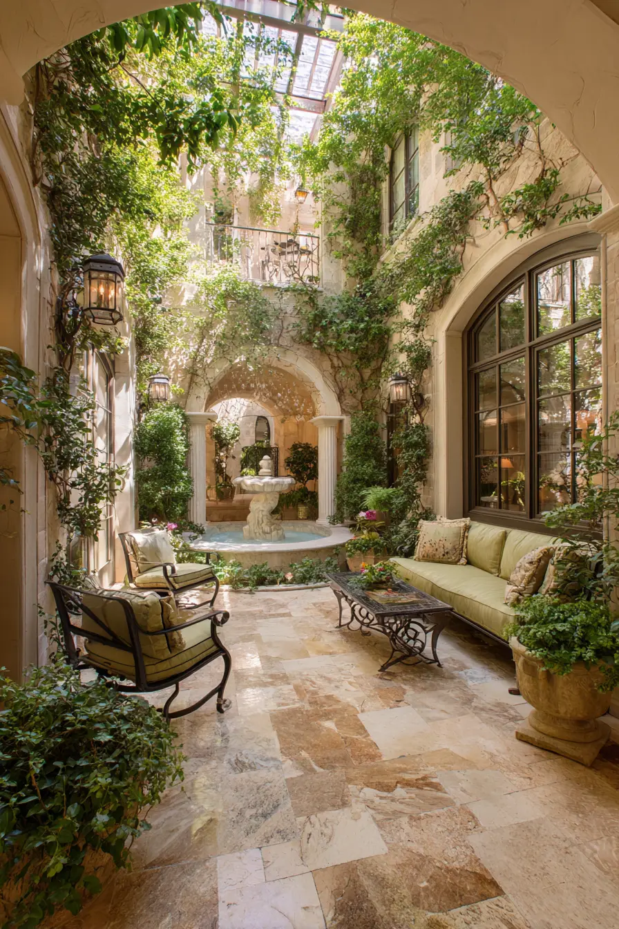 Elegant Patio with Marble Flooring