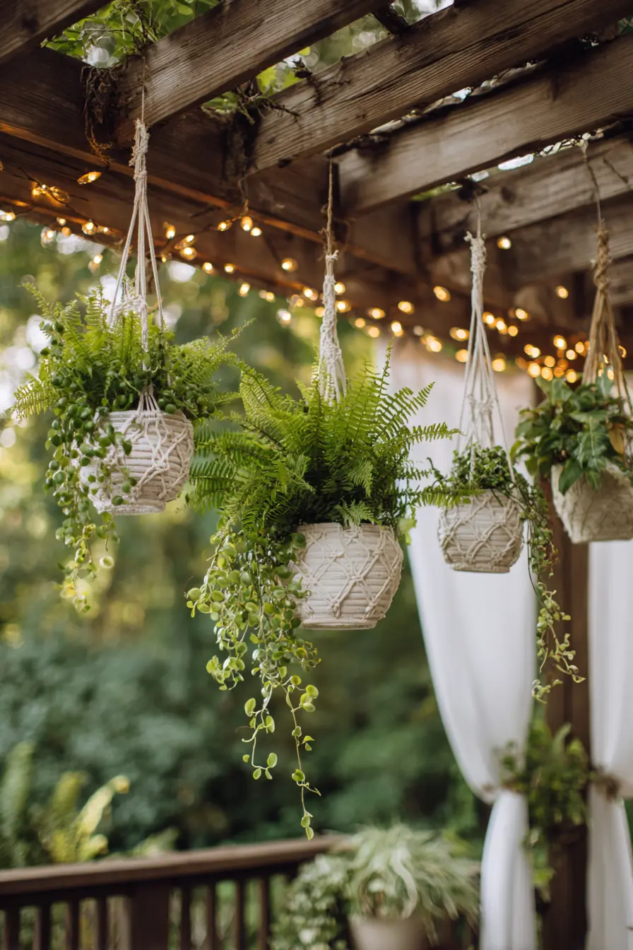 Hanging Macramé Pot Cluster