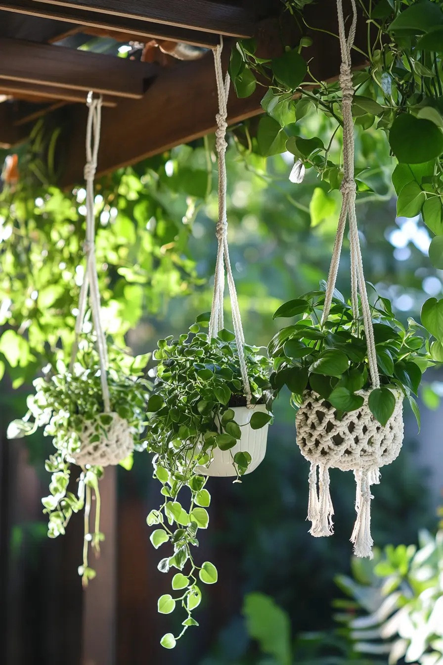 Hanging Macramé Pot Cluster
