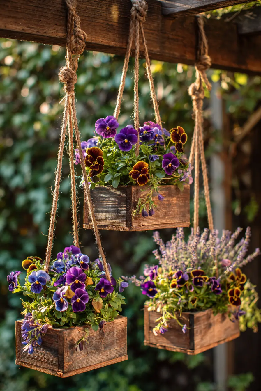 Hanging Wooden Crate Trio