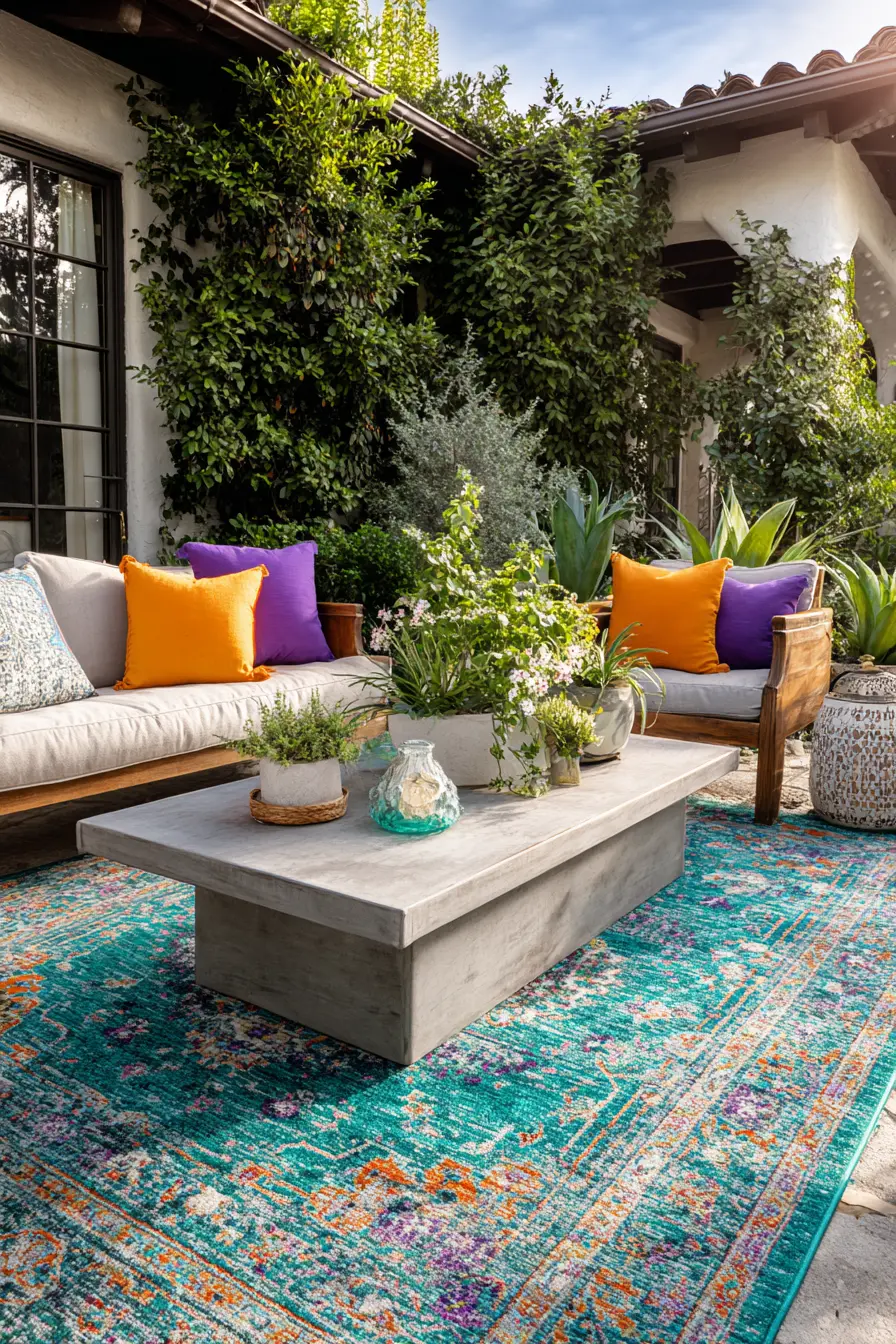 Outdoor Rug with Moroccan-Inspired Patterns