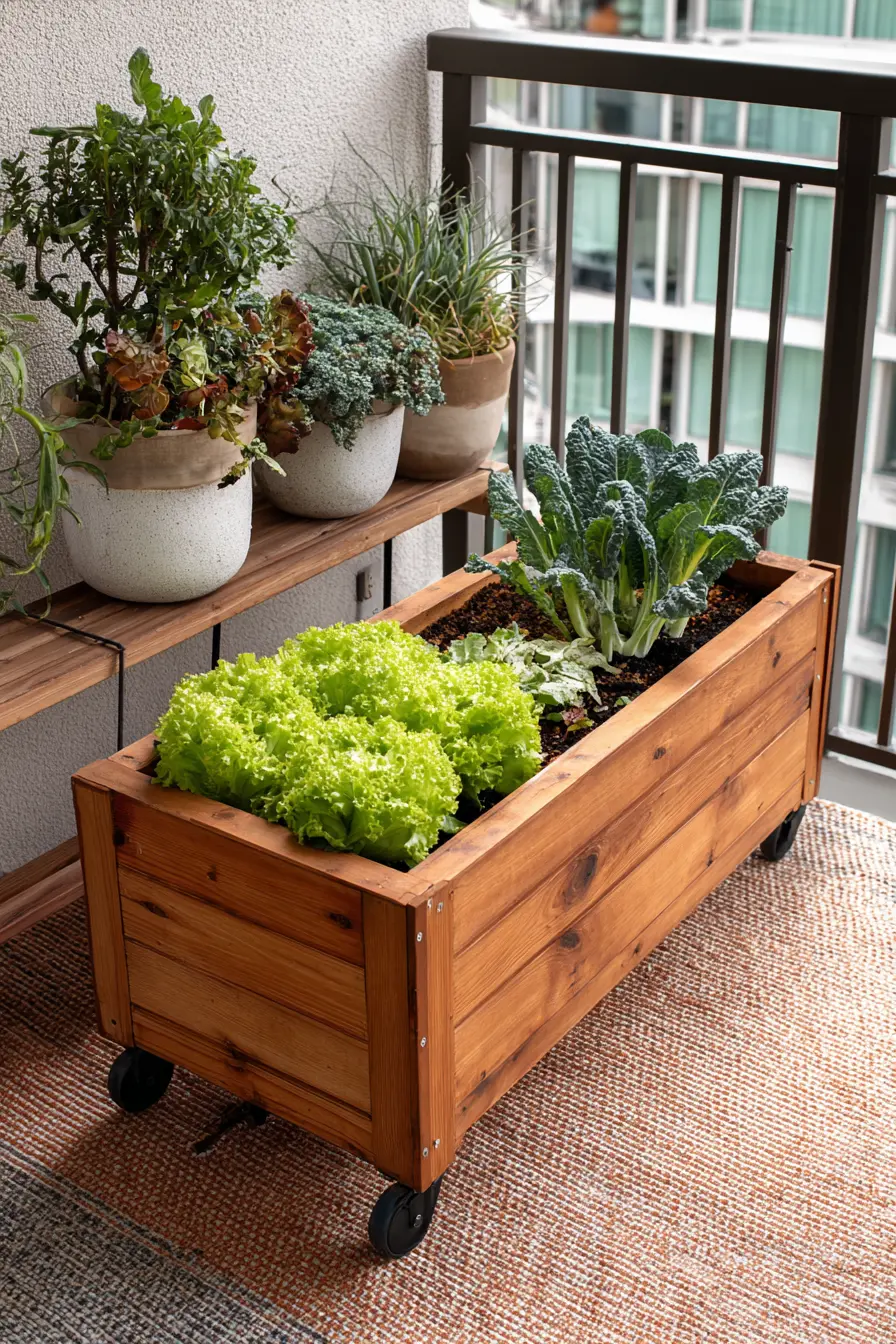 Rolling Raised Planter on Wheels
