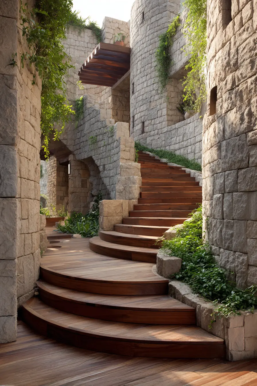 Tiered Steps with Garden Beds