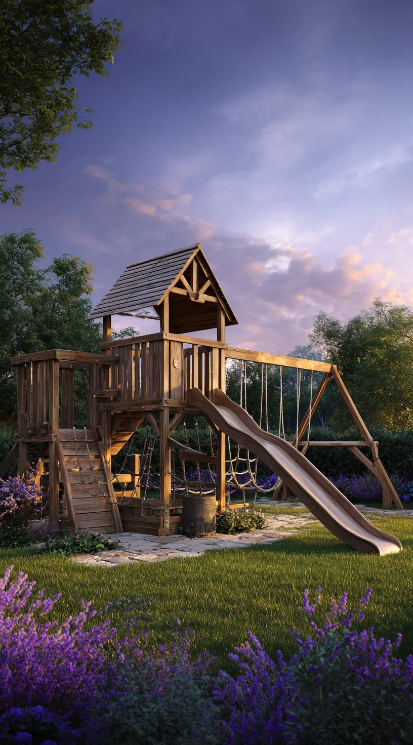 Two-Level Swing Set Fort