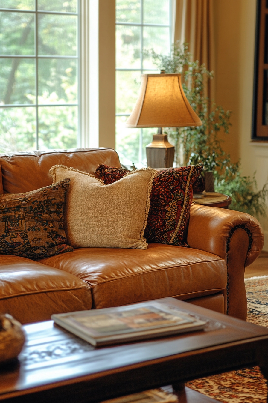 4. Enhance Living Room Charm Through Layered Textures and Elegant Accents