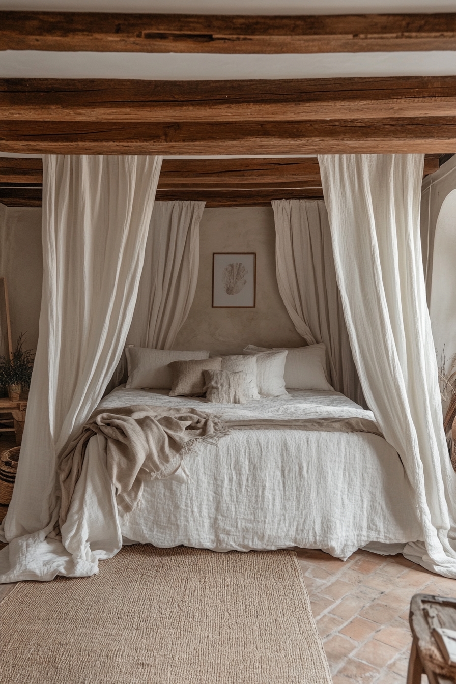10. Create a Rustic Haven with Draped Canopies