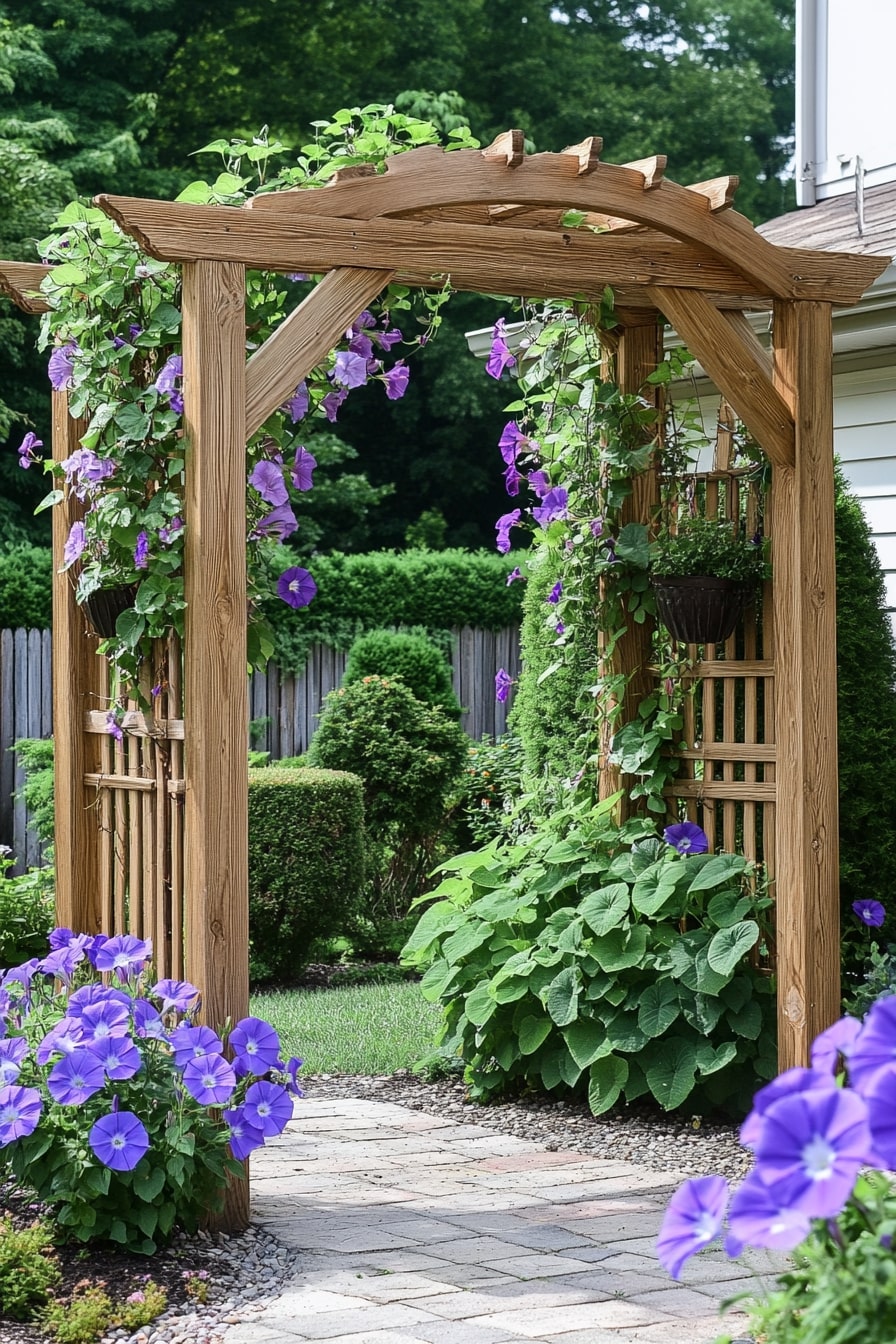 Vertical Garden Arch with Blooming Vines