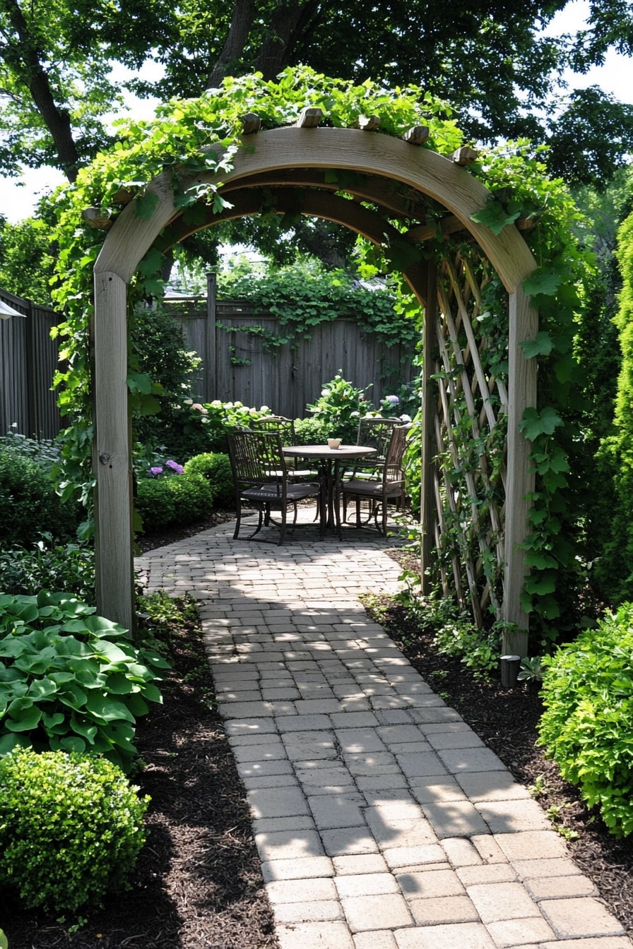 Garden Arch with Lattice Privacy