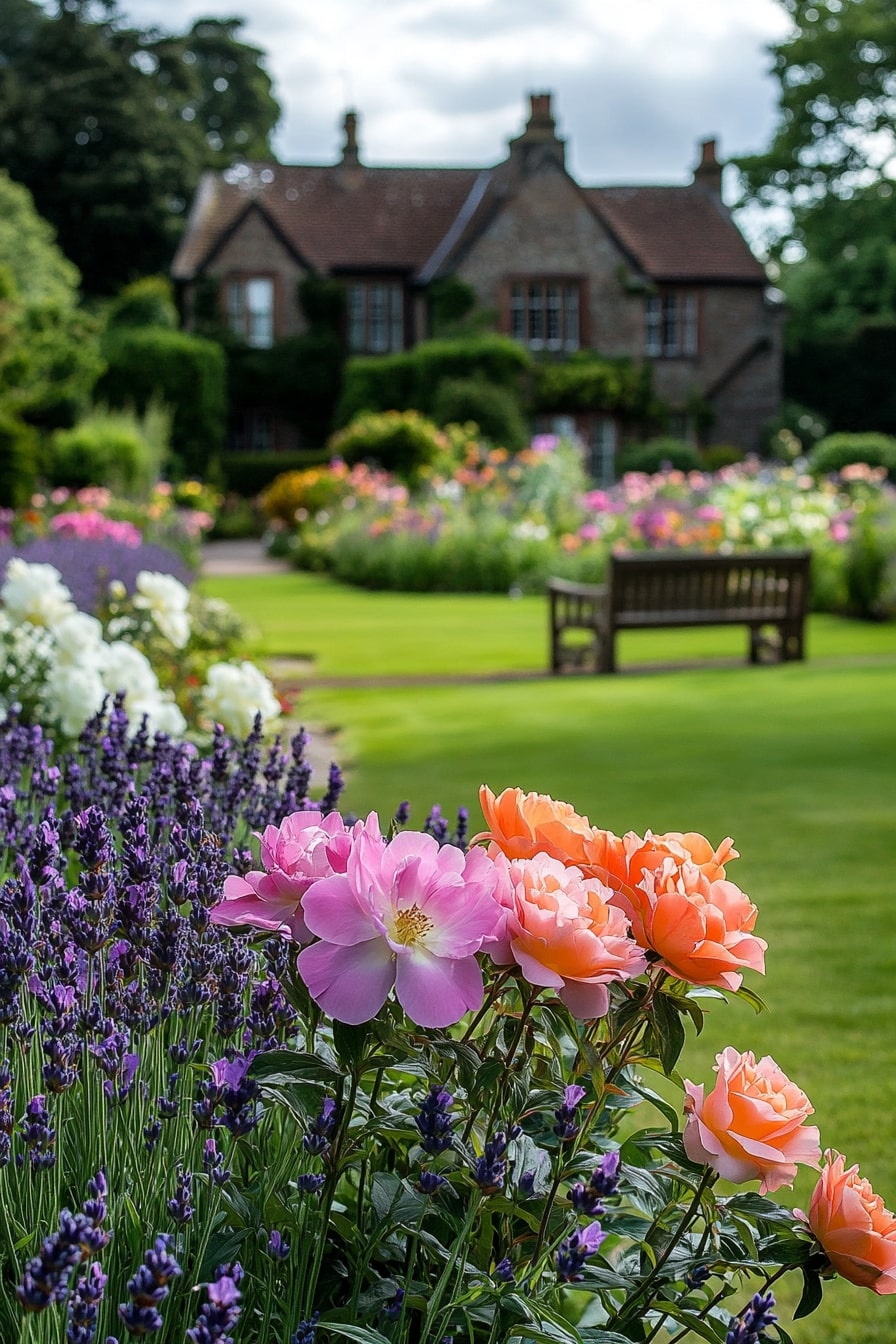 Fragrance Garden with Roses and Lavender