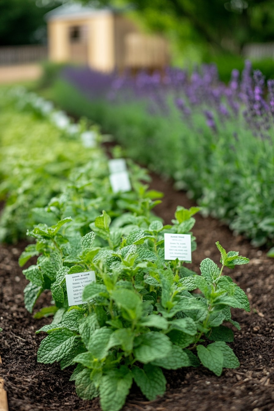 Medicinal Herb Garden with Labeled Beds