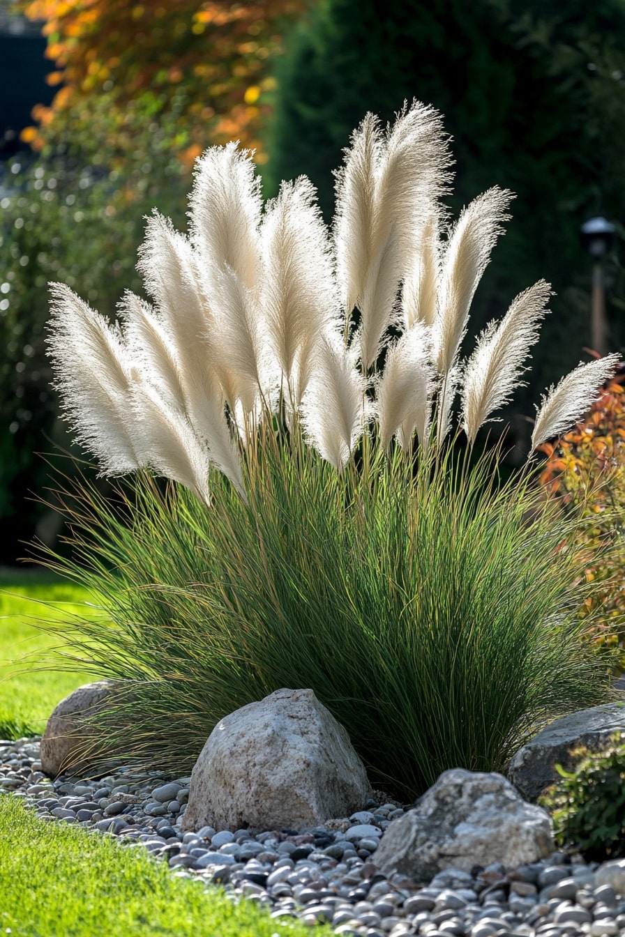 Rock Garden With Ornamental Grasses