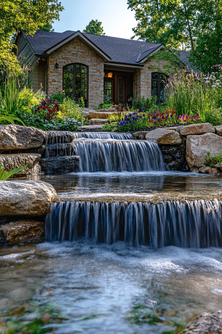 Rock Waterfall Garden Feature