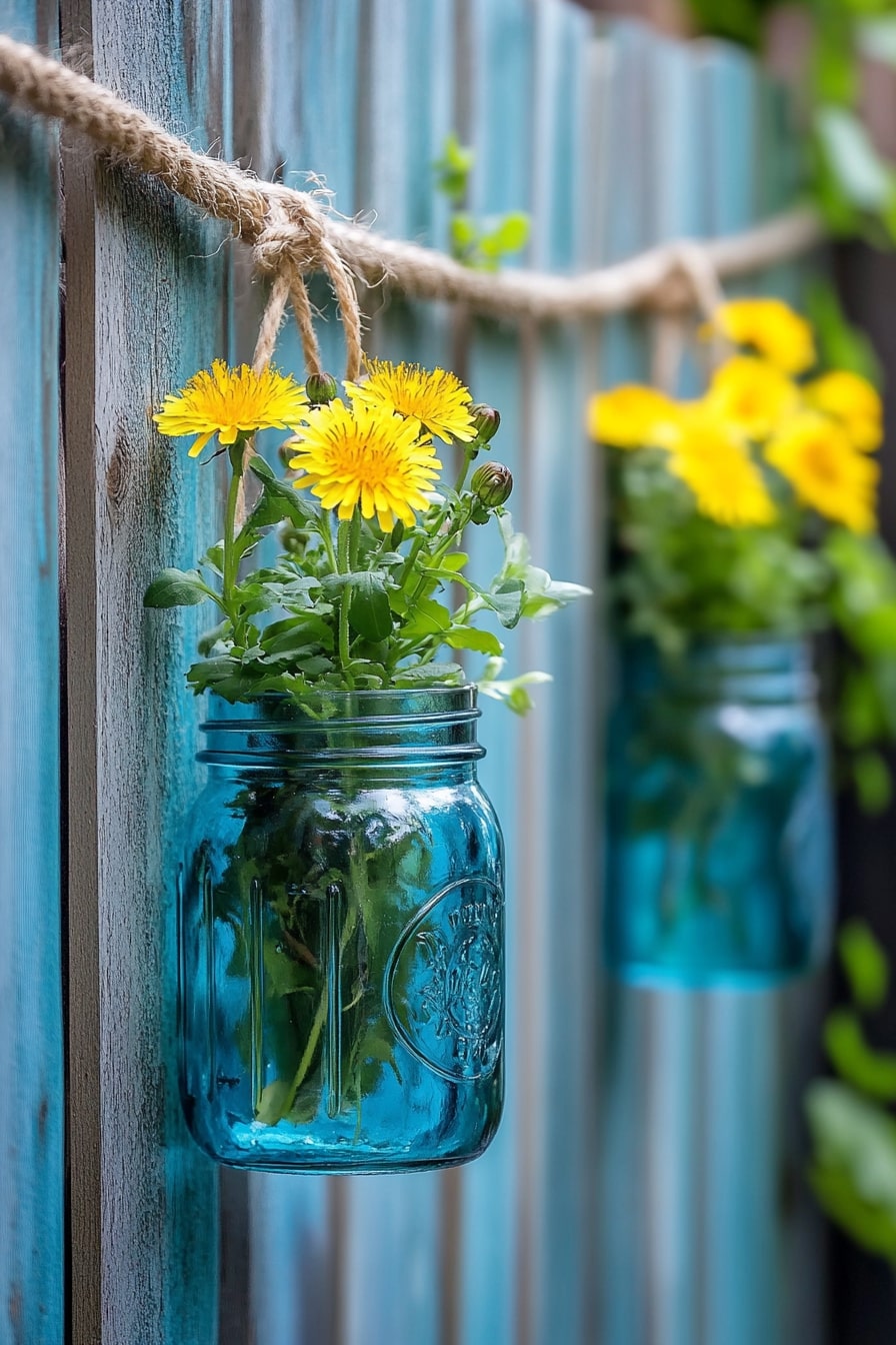 Simple Mason Jar Planters