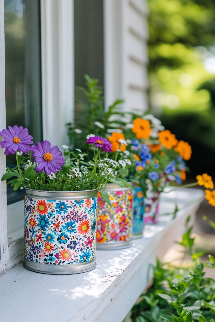 Simple Tin Can Planters