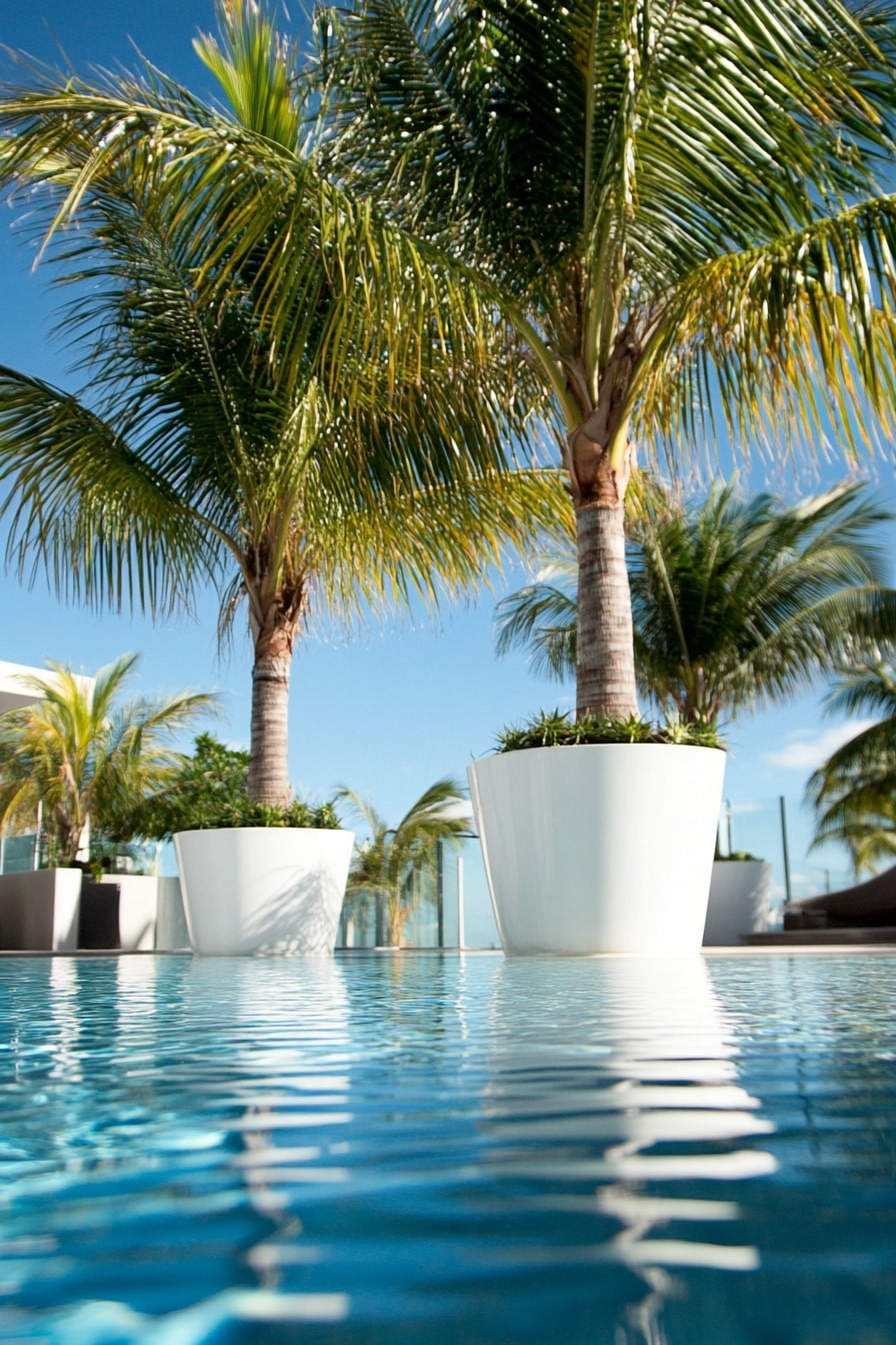 Tall Potted Palms