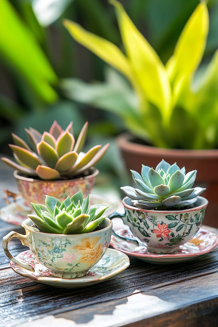Teacup Succulent Garden