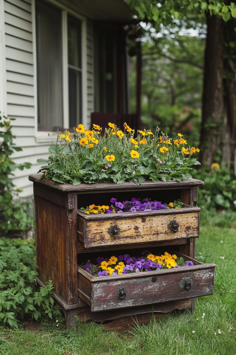 Upcycled Drawer Gardens