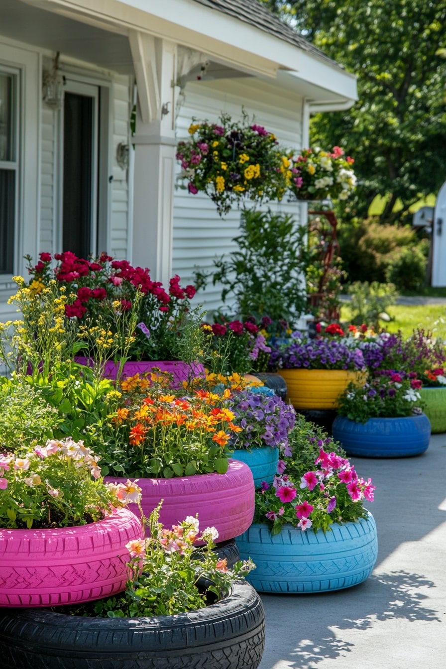 Upcycled Tire Planters
