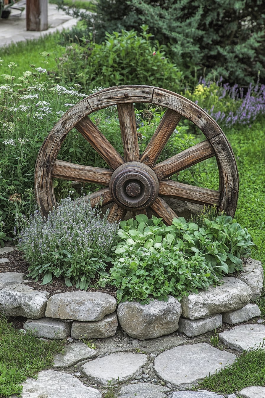 Wagon Wheel Herb Garden
