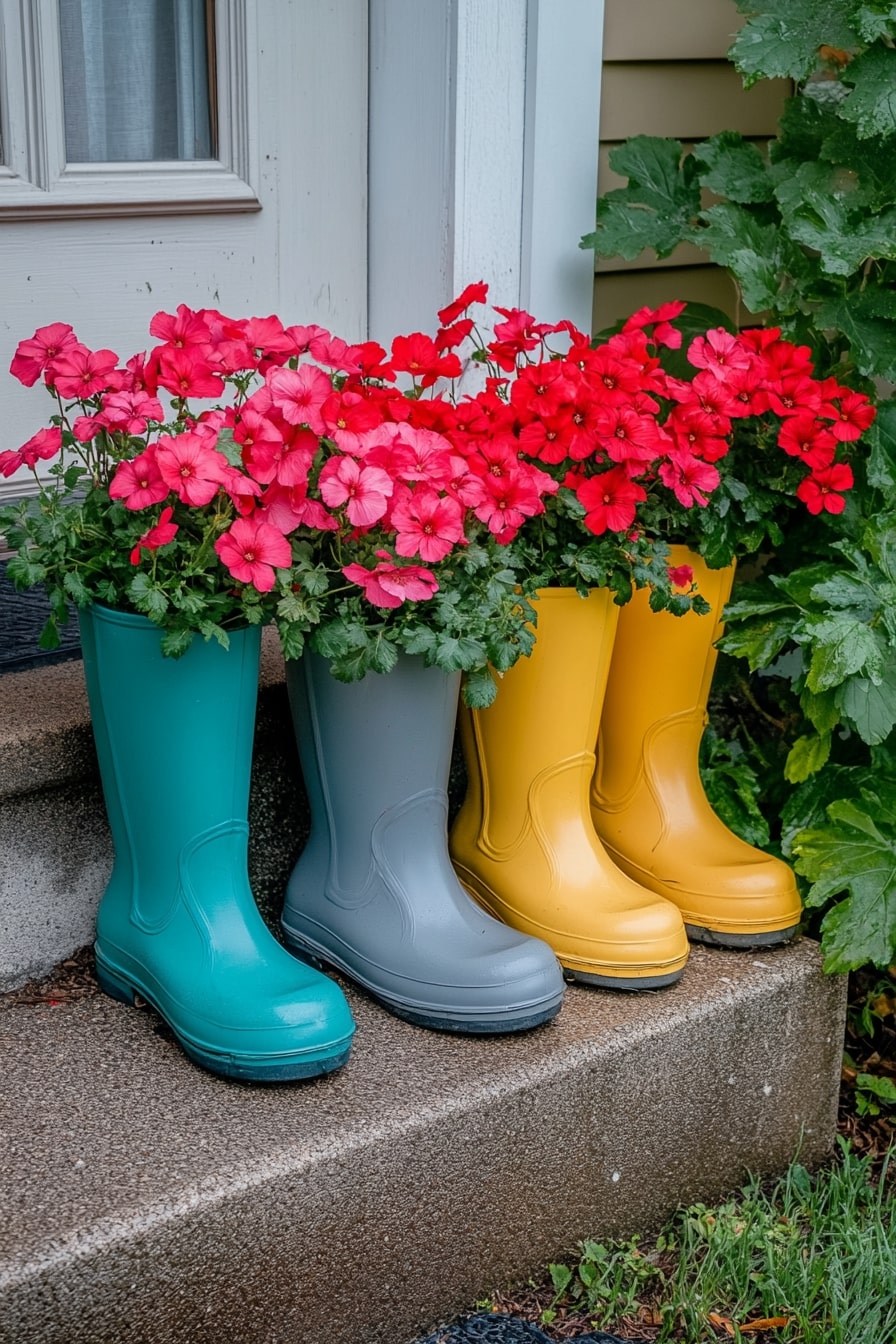 Whimsical Rain Boot Planters