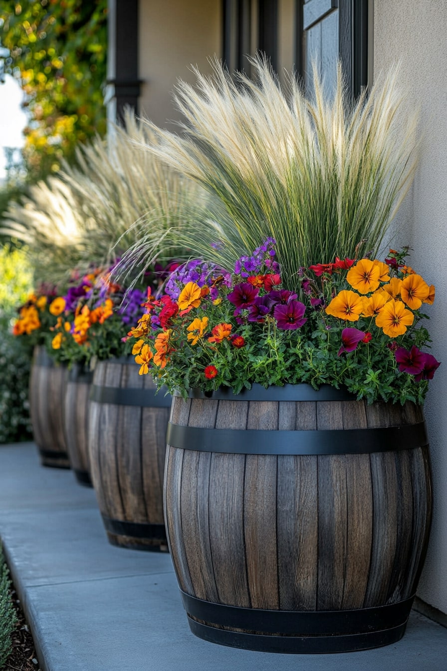 Whiskey Barrel Planters
