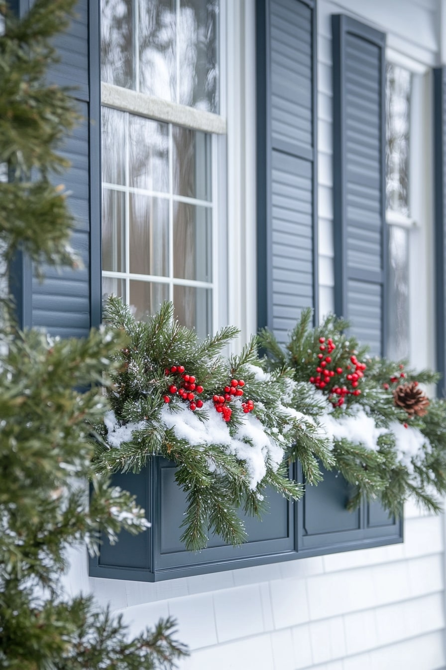Winter Evergreen Window Box