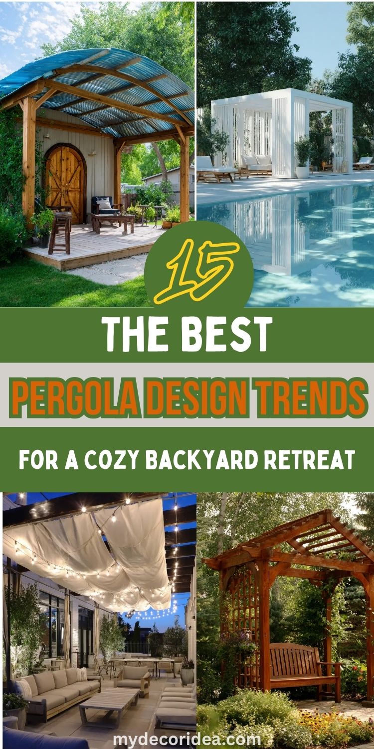 15 The Best Pergola Design Trends for a Cozy Backyard Retreat
