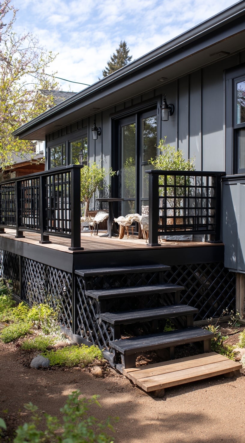 Bold Lattice Skirting for a High-End Deck Look
