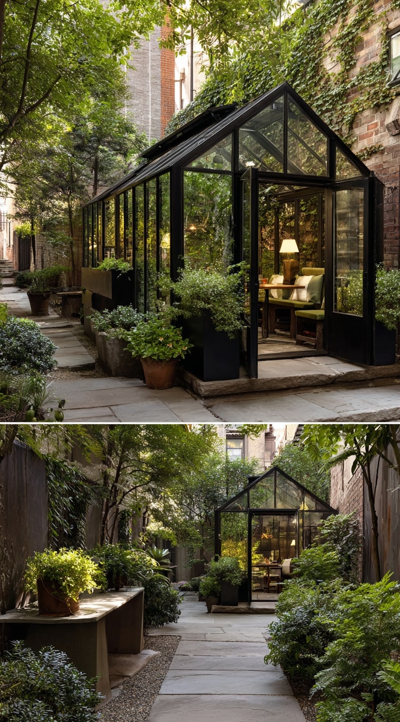 A Greenhouse That Turns a Courtyard Into Living Space