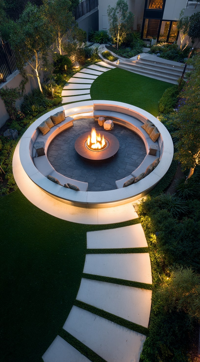 A Circular Fire Pit Haven